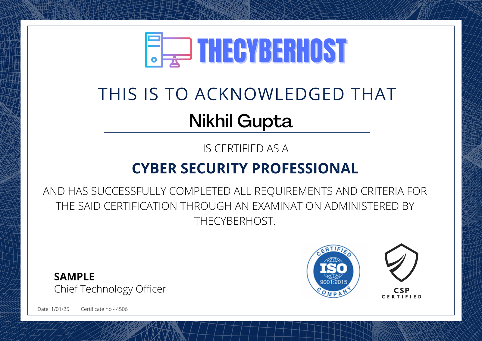 Certified Ethical Hacker Certificate